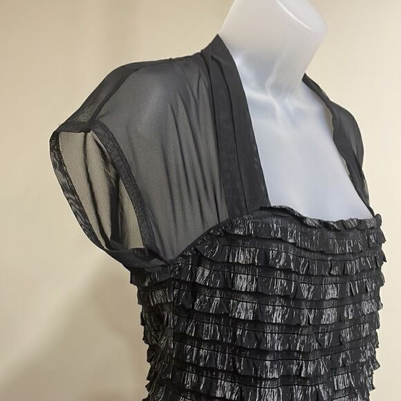 NWOT R&M Richards black and grey sheer layered dress. Size 8 M medium - Picture 4 of 10